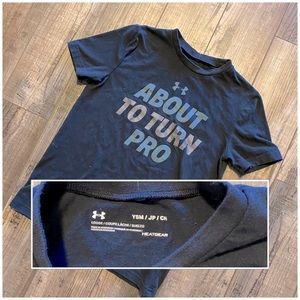 Under Armour Boy’s Short Sleeve Shirt Black Youth Small YSM